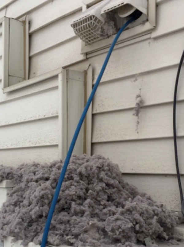 lint removed after Dryer vent cleaning