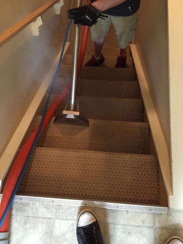 steam coming from wand after Steam cleaning stairs